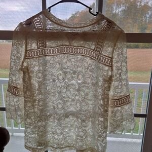 LOFT Cream Lace Blouse